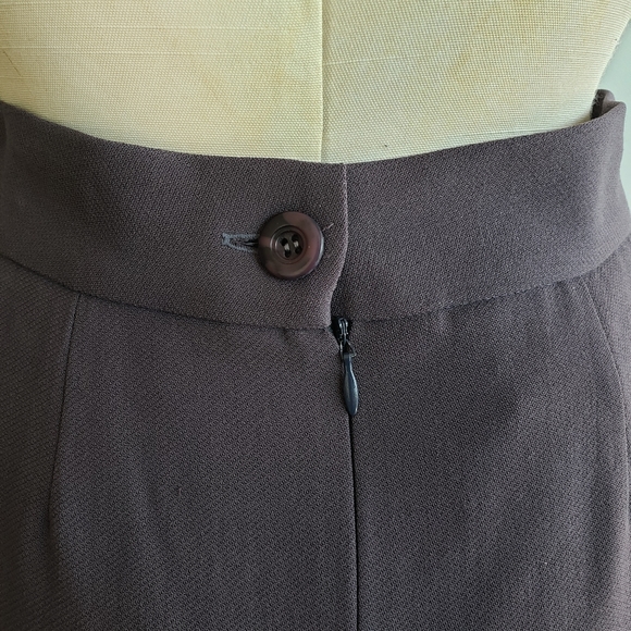 Holt Renfrew Wool Purple Pencil Skirt - Picture 4 of 7